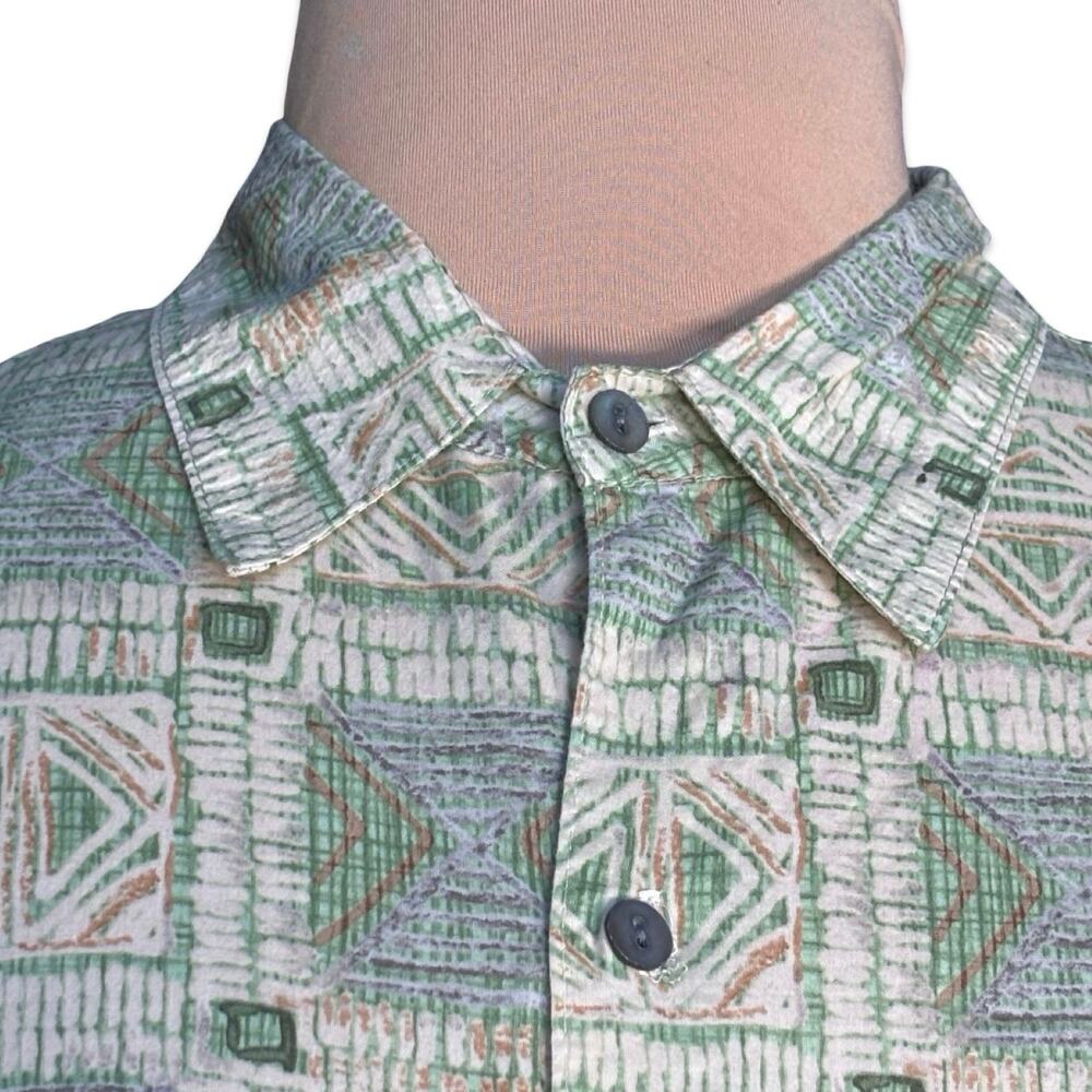 Vintage Tori Richard Abstract Print Cotton Button Up Shirt Resort Beach Vacation